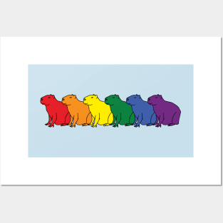 Capybara Pride Rainbow Posters and Art